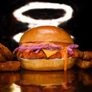 Spicy Truffle Ranch Chicken Burger with Fries
